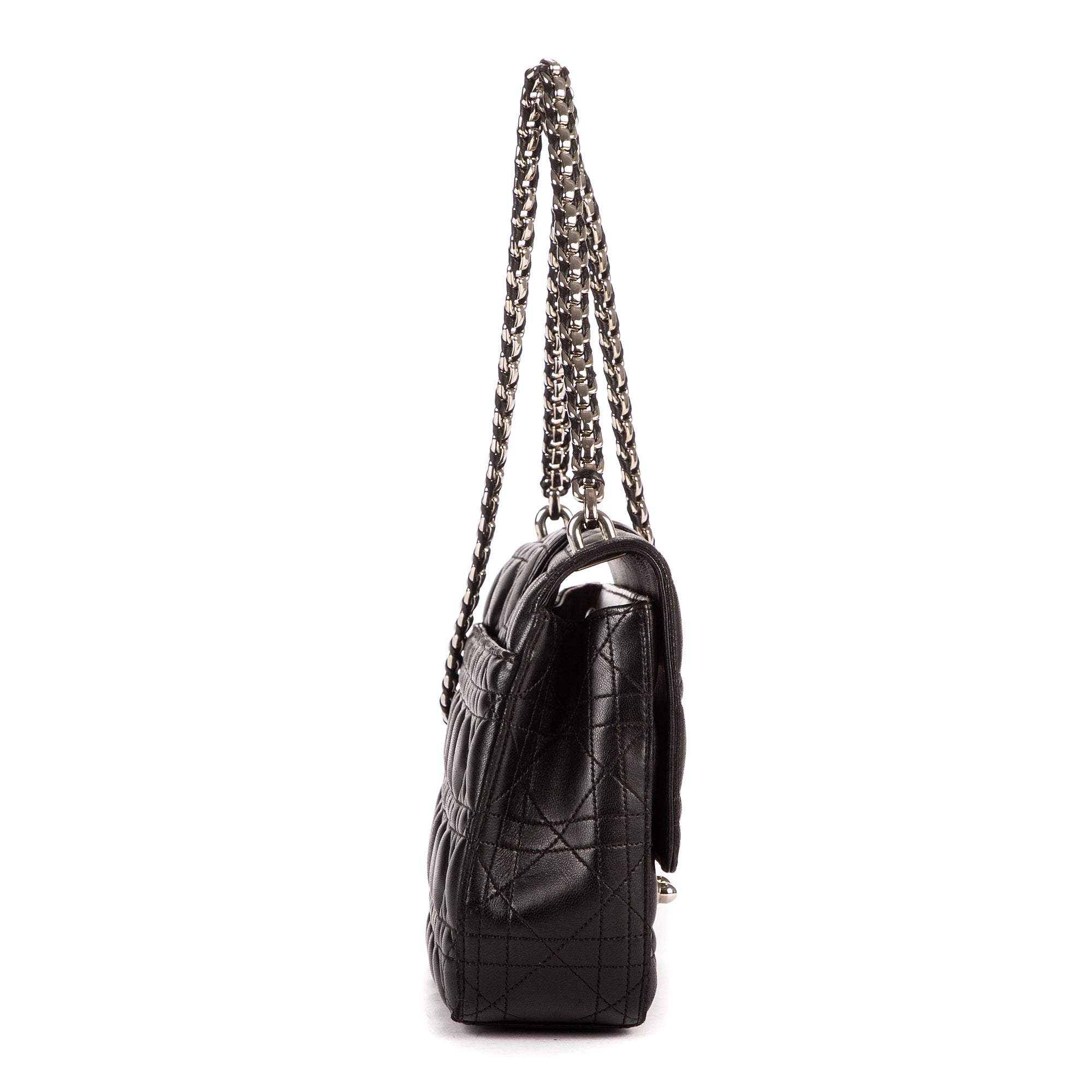 Bolso al hombro Miss Dior mediano de piel Cannage negra