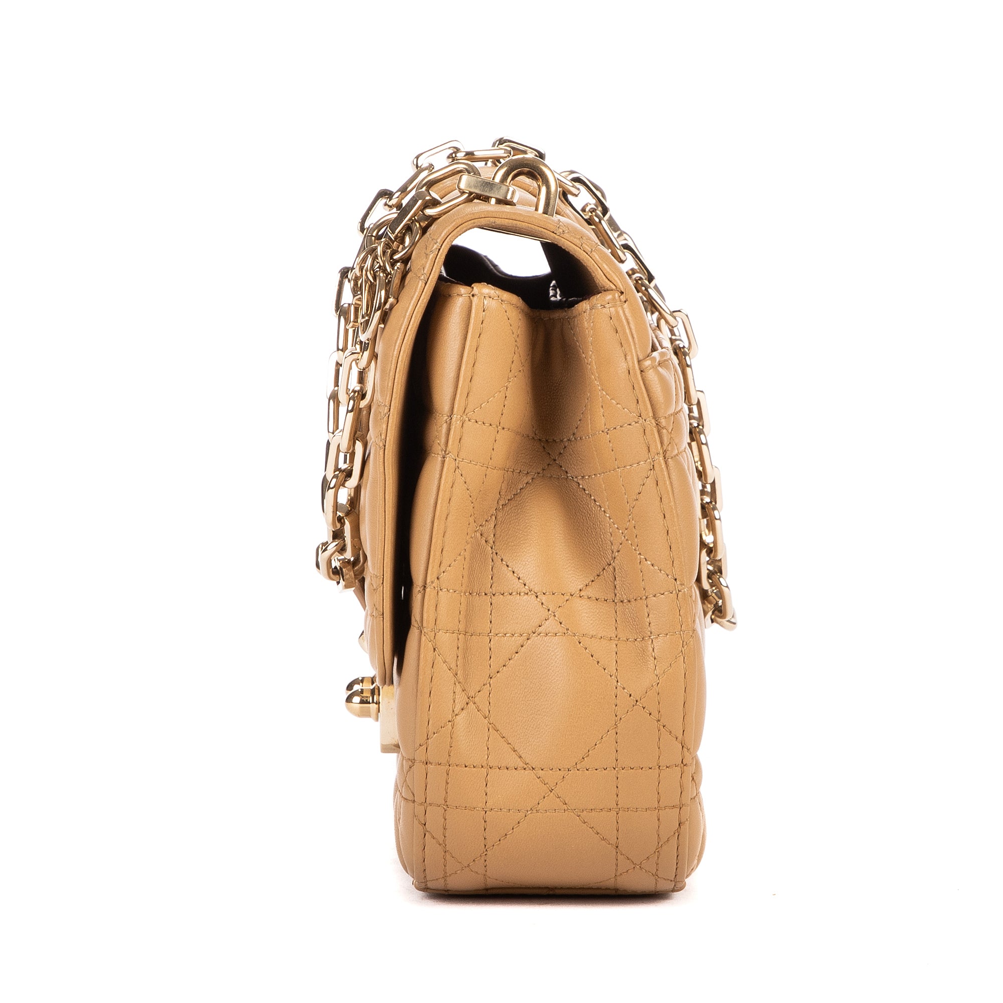 Bolso de hombro Miss Dior mediano de piel Cannage beige