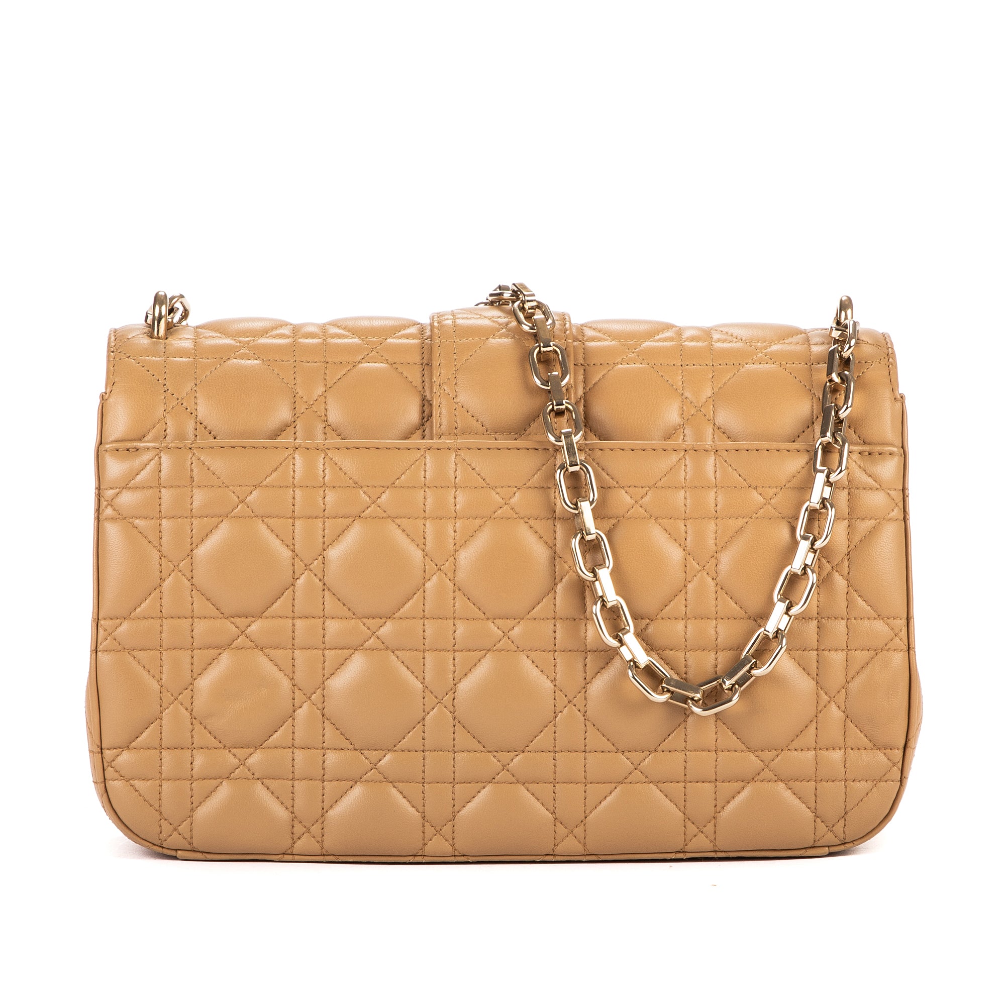 Bolso de hombro Miss Dior mediano de piel Cannage beige