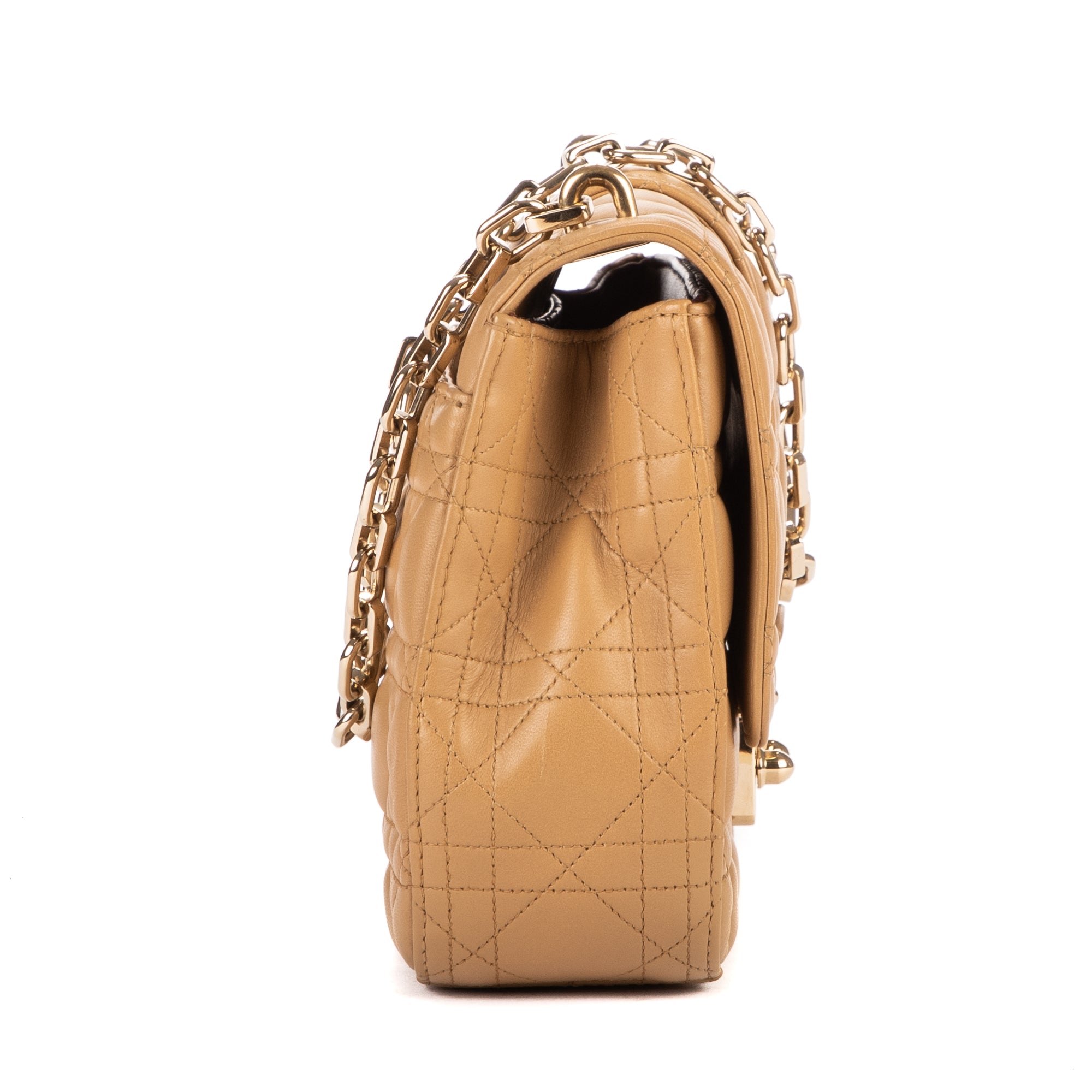 Bolso de hombro Miss Dior mediano de piel Cannage beige