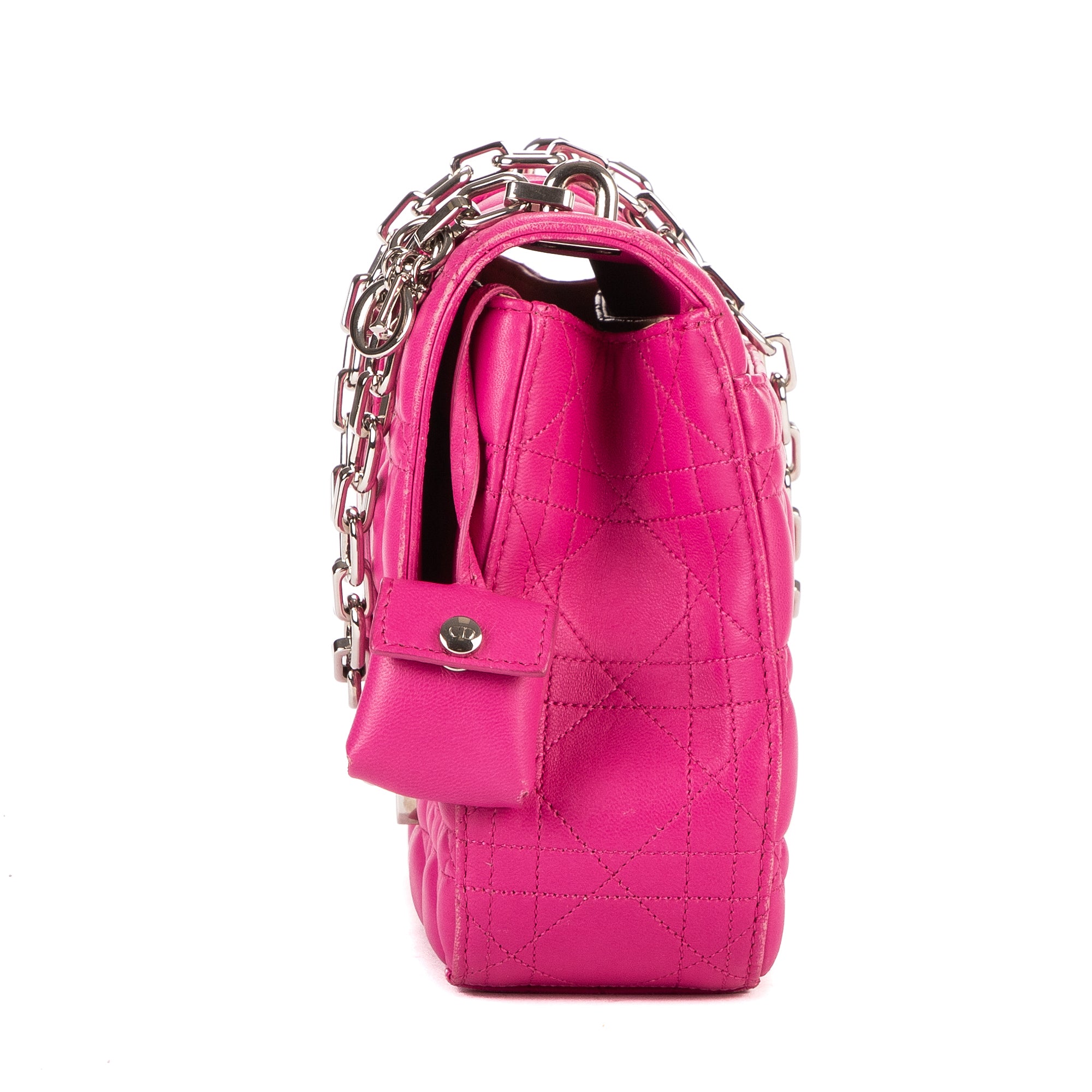 Bolso de hombro Miss Dior mediano de piel Cannage rosa