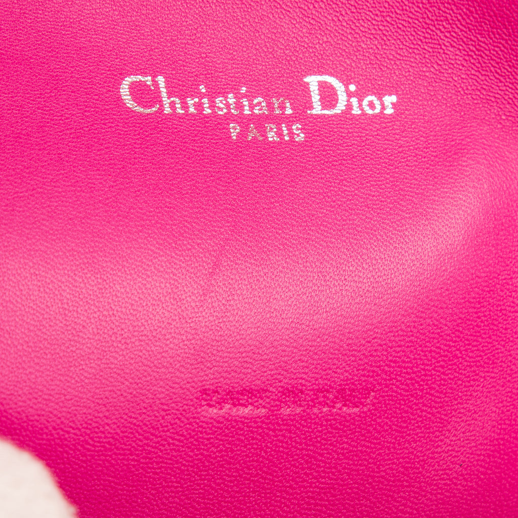 Bolso de hombro Miss Dior mediano de piel Cannage rosa