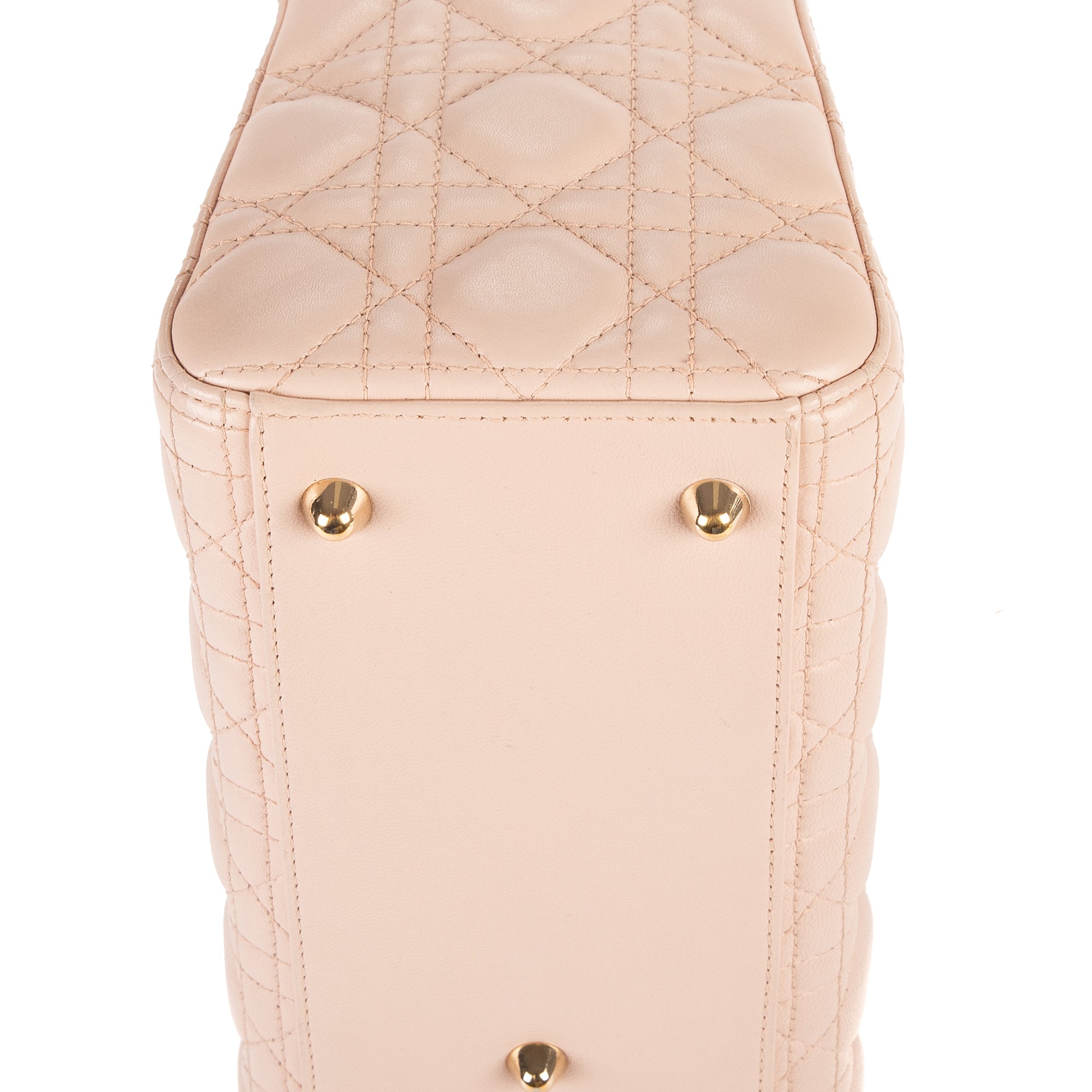 Bolso Lady Dior Grande de Piel Cannage Rosa Claro