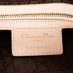 Bolso Lady Dior Grande de Piel Cannage Rosa Claro