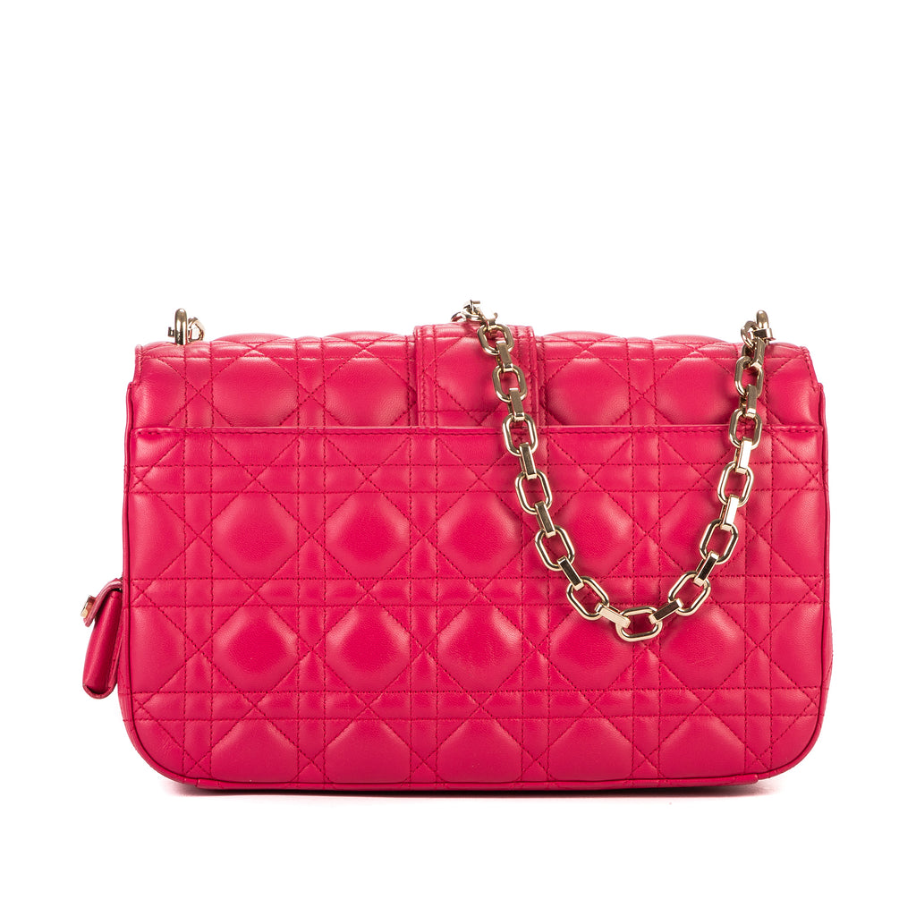 Bolso de hombro Miss Dior mediano de piel Cannage fucsia