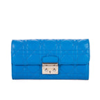 Wallet Miss Dior Wallet Blue Cannage Leather