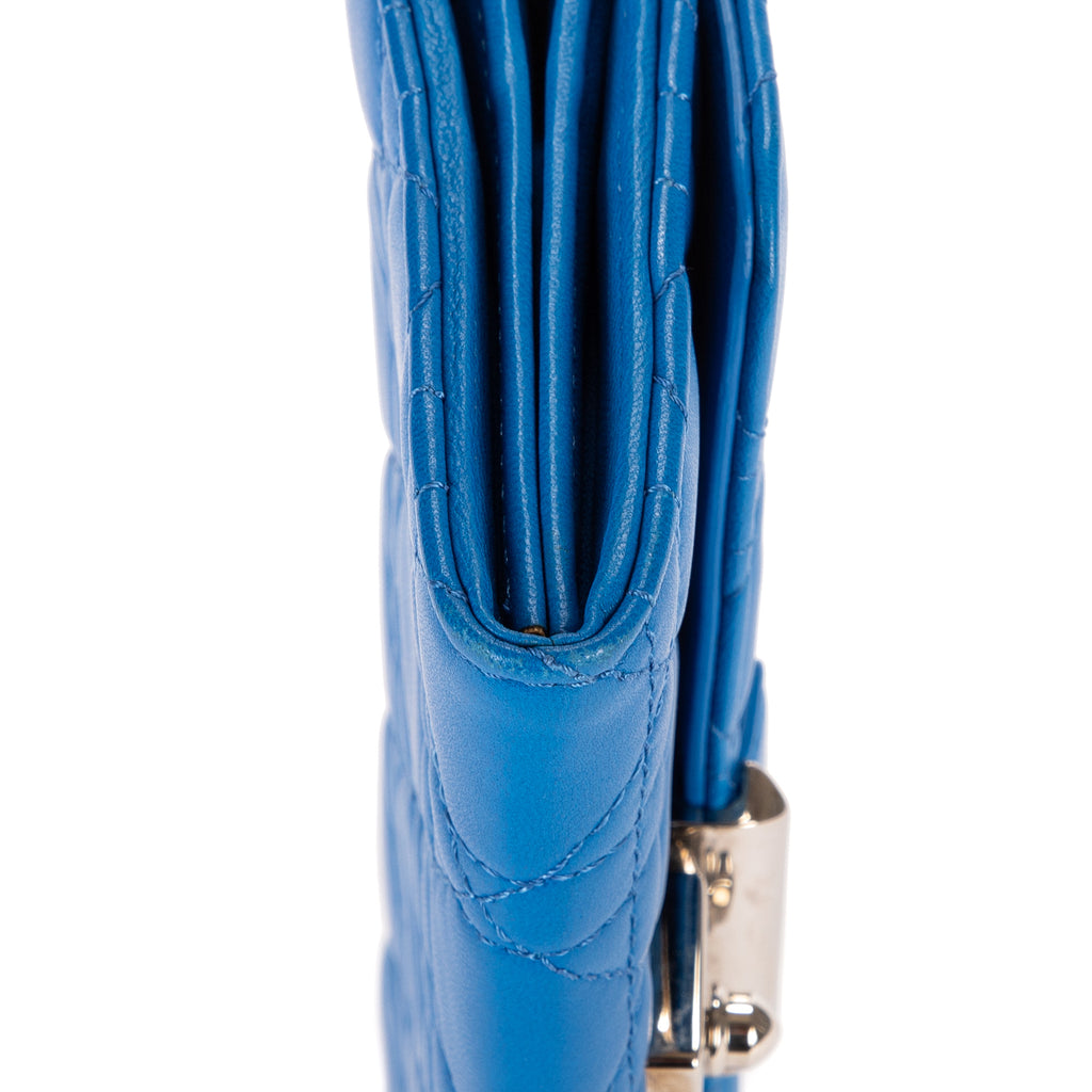Wallet Miss Dior Wallet Blue Cannage Leather