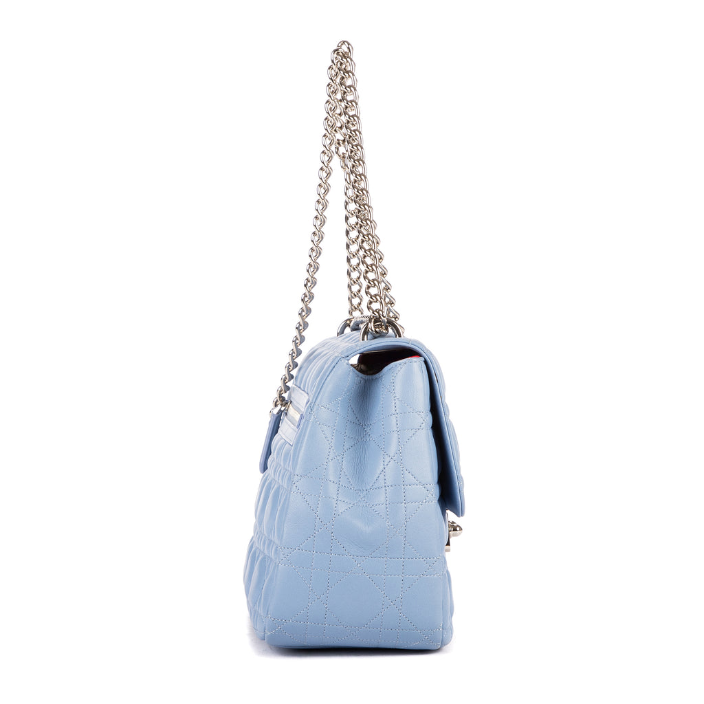 Bandolera Miss Dior Wallet On Chain Piel Cannage Azul Claro