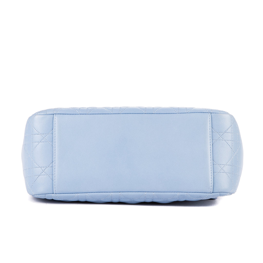 Bandolera Miss Dior Wallet On Chain Piel Cannage Azul Claro