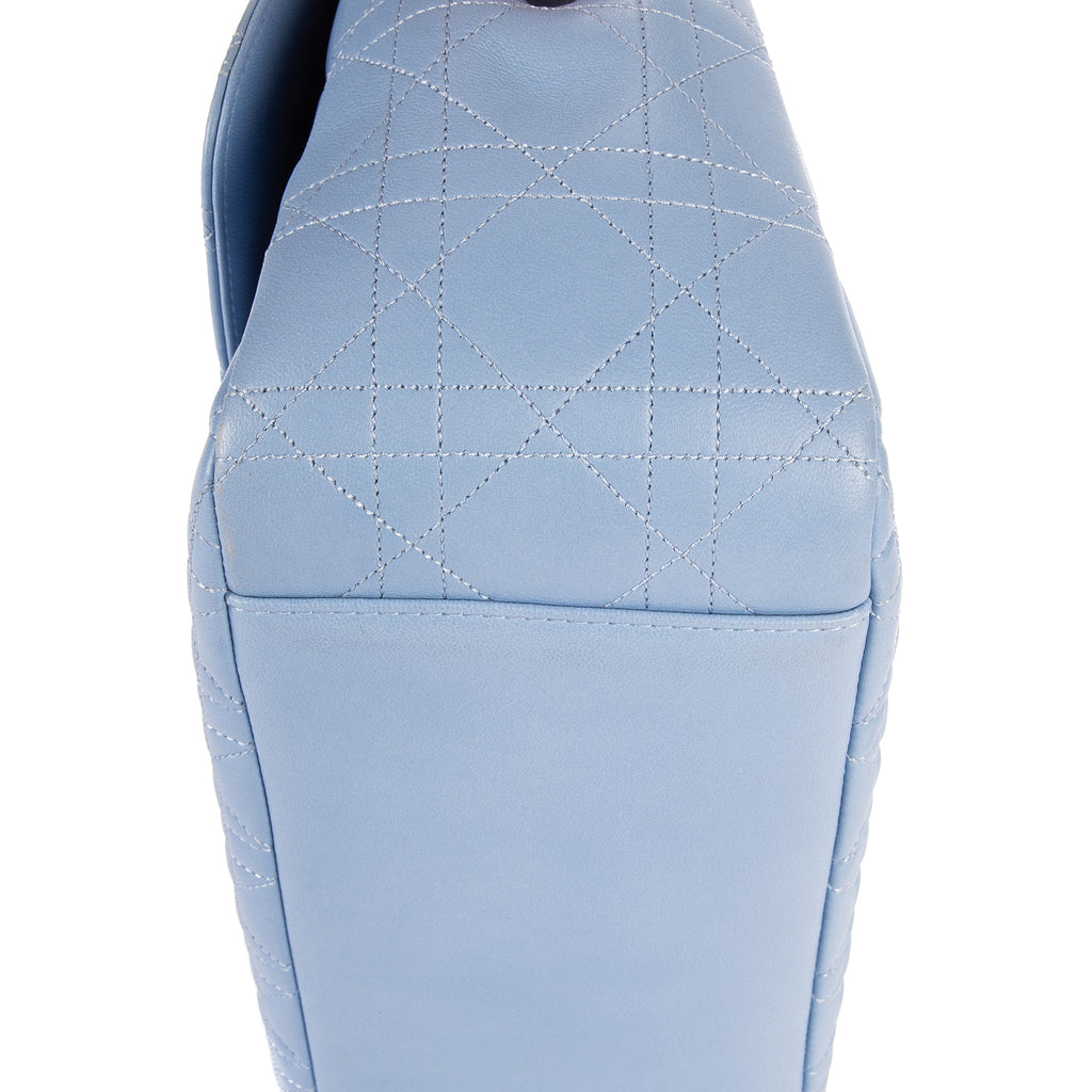 Bandolera Miss Dior Wallet On Chain Piel Cannage Azul Claro