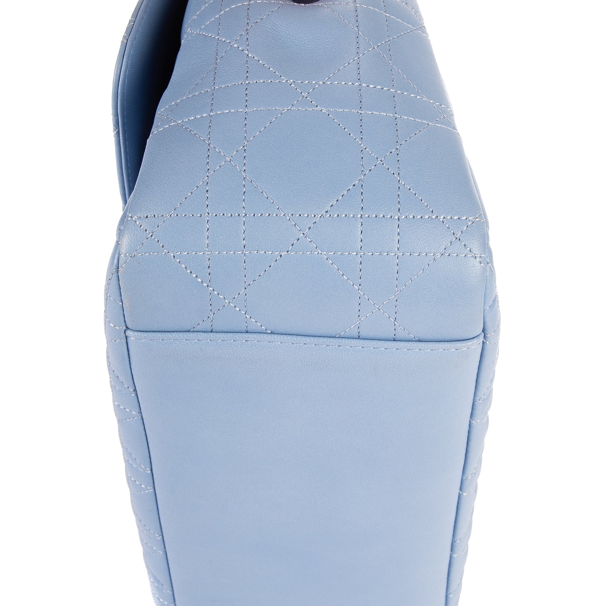 Bandolera Miss Dior Wallet On Chain Piel Cannage Azul Claro
