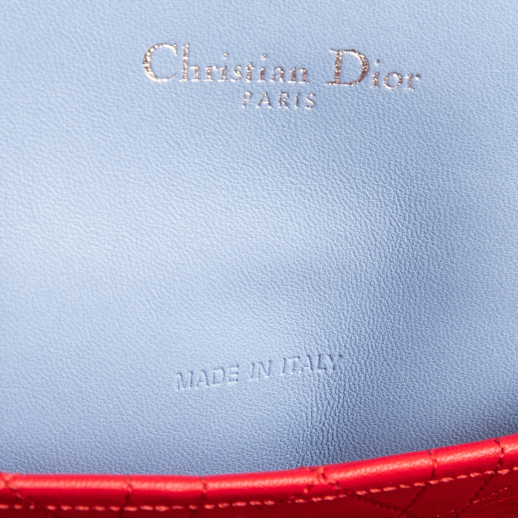 Bandolera Miss Dior Wallet On Chain Piel Cannage Azul Claro