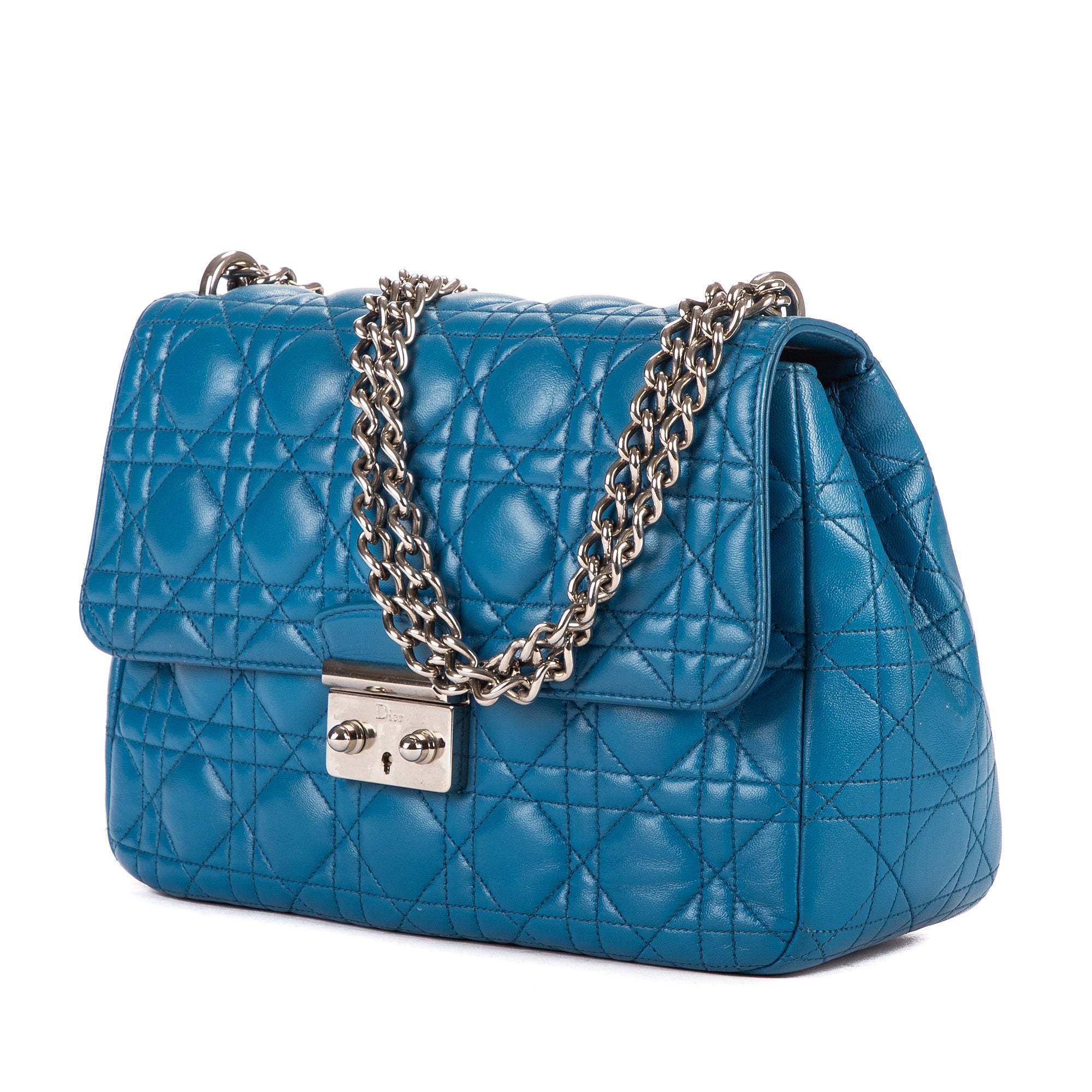 Sac bandoulière Miss Dior en cuir Cannage bleu