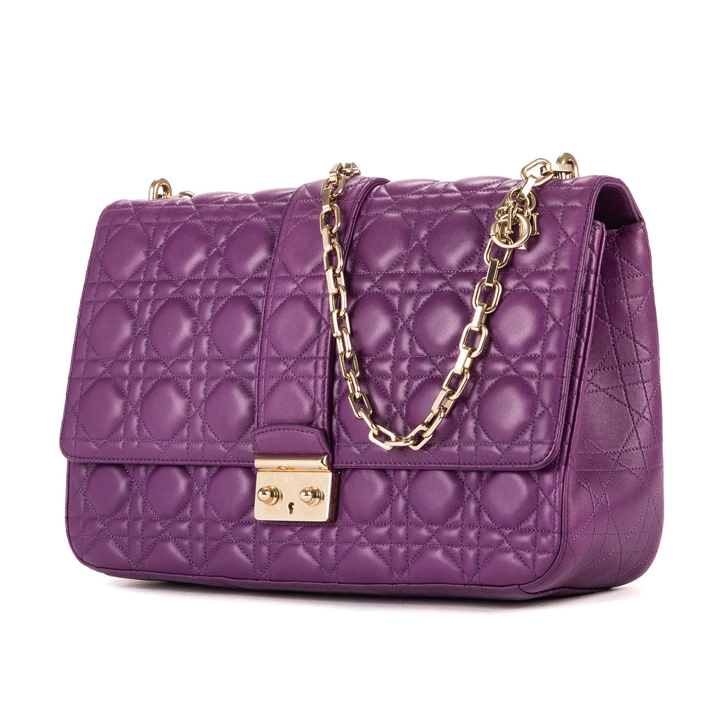 Bolso de Hombro Miss Dior Púrpura Piel Cannage