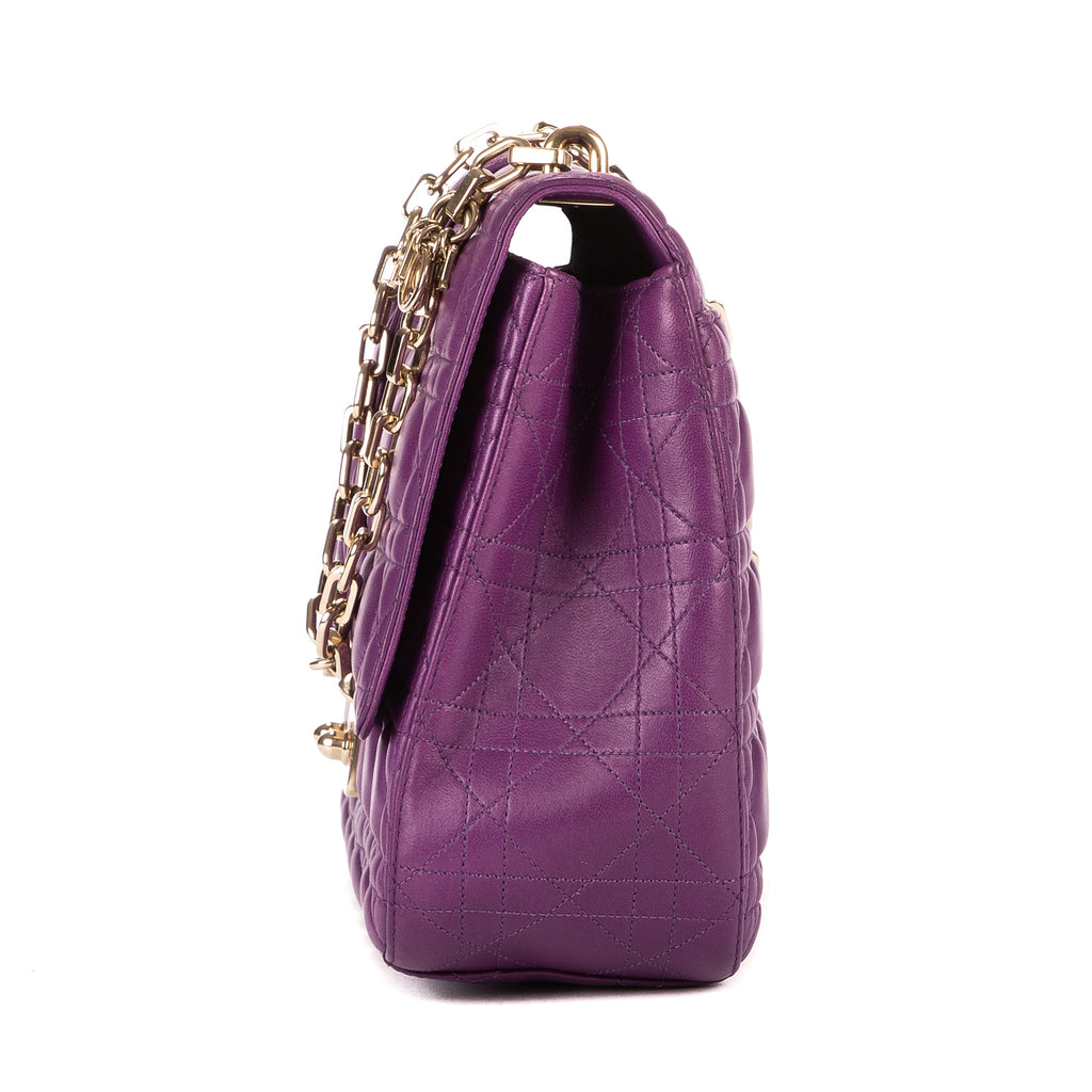 Bolso de Hombro Miss Dior Púrpura Piel Cannage