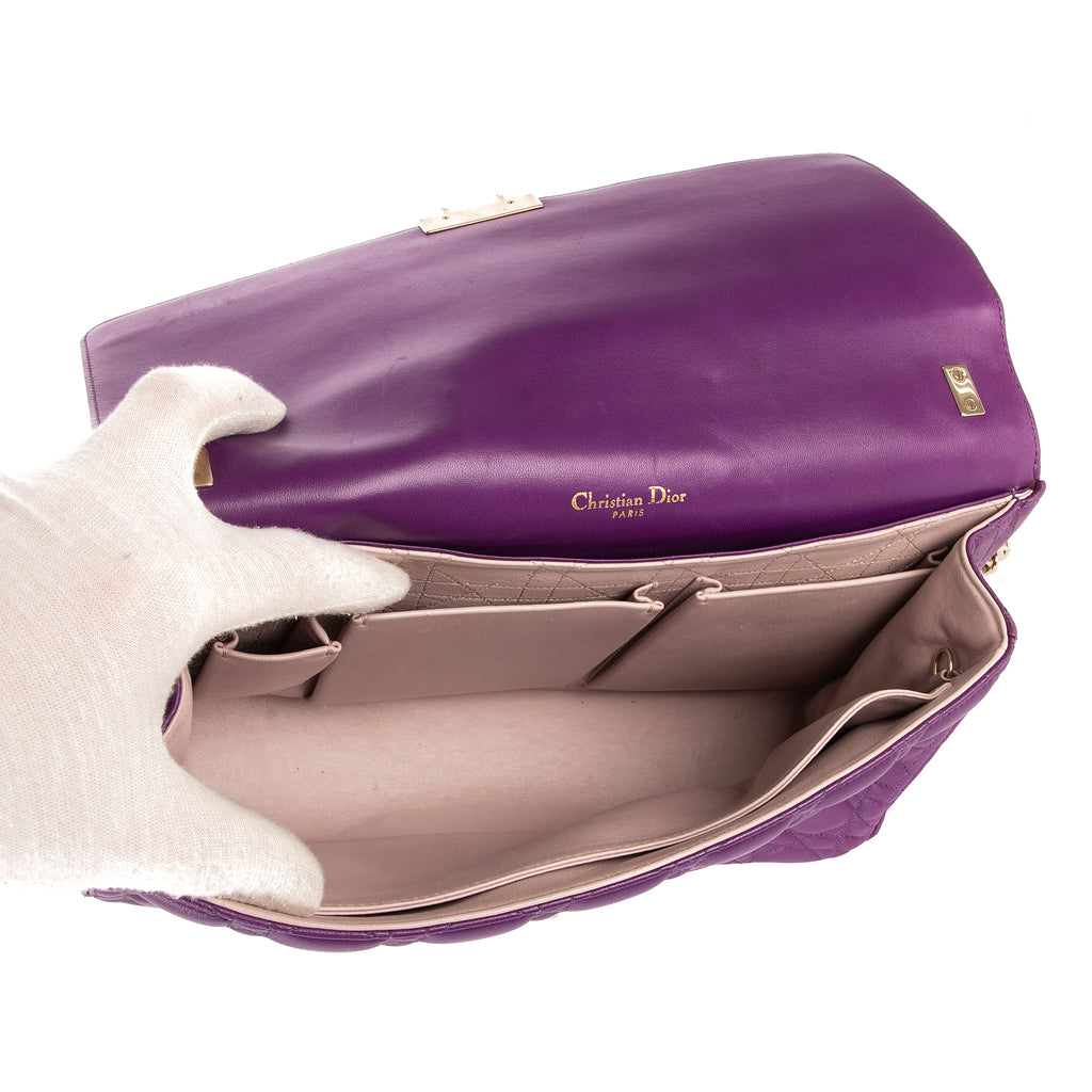 Bolso de Hombro Miss Dior Púrpura Piel Cannage