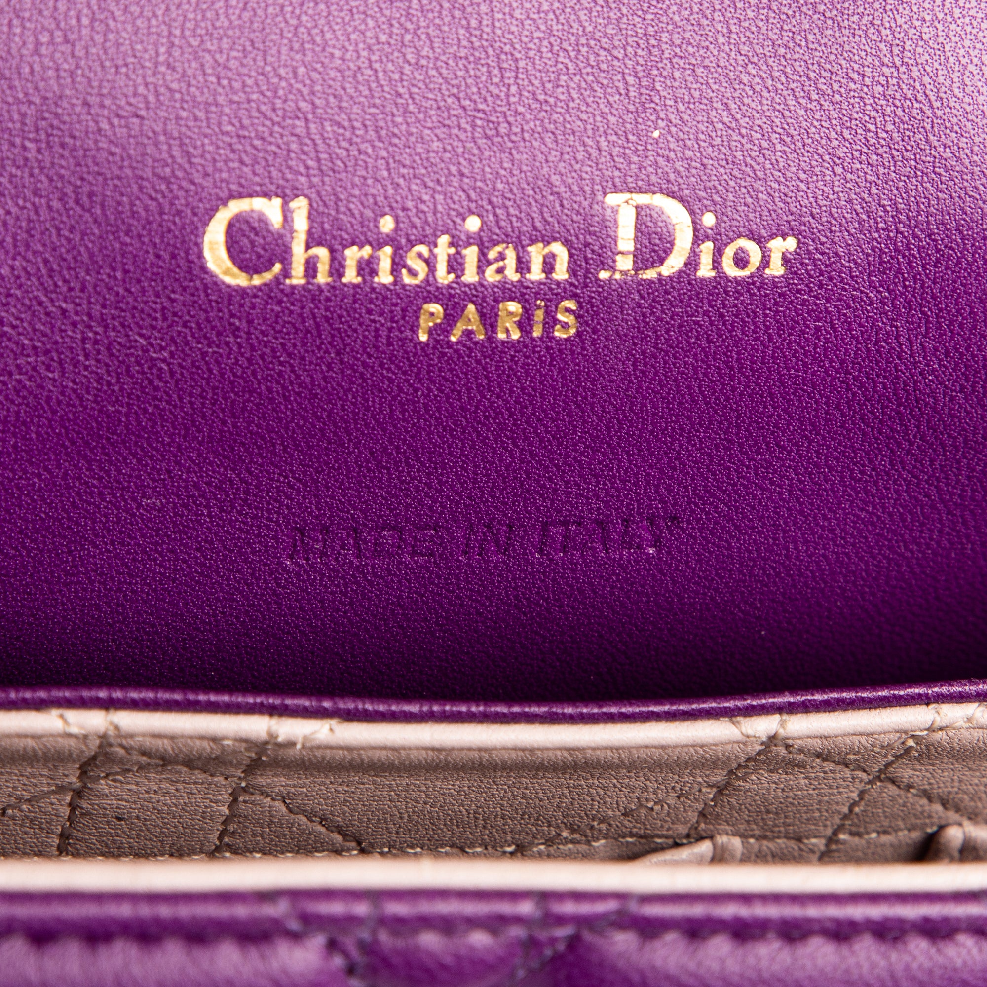 Bolso de Hombro Miss Dior Púrpura Piel Cannage