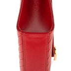 Sac porté épaule Portefeuille enveloppe sur chaîne Cuir Grain Poudre chevron orange