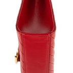Sac porté épaule Portefeuille enveloppe sur chaîne Cuir Grain Poudre chevron orange