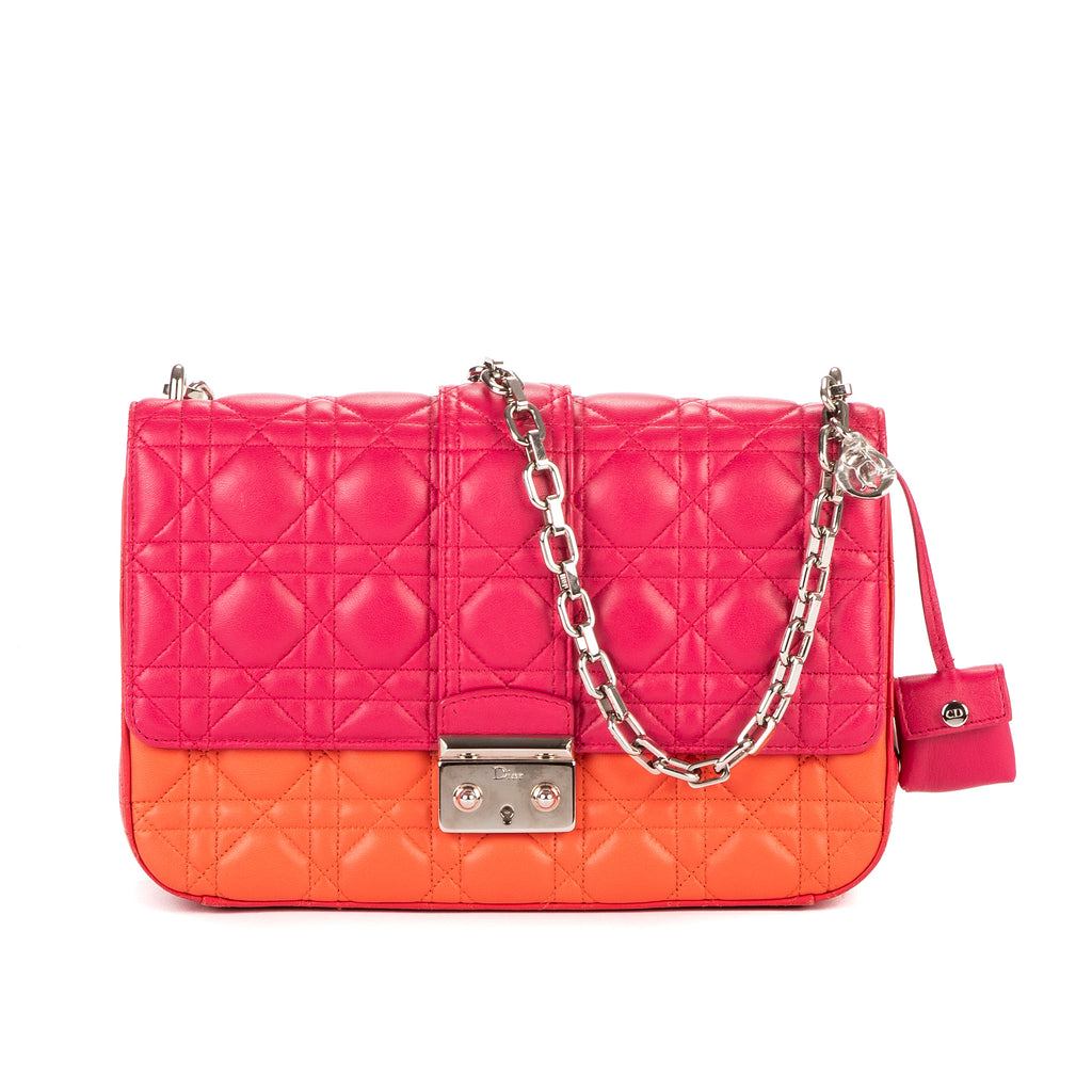 Bolso de Hombro Miss Dior Piel Cannage Rosa