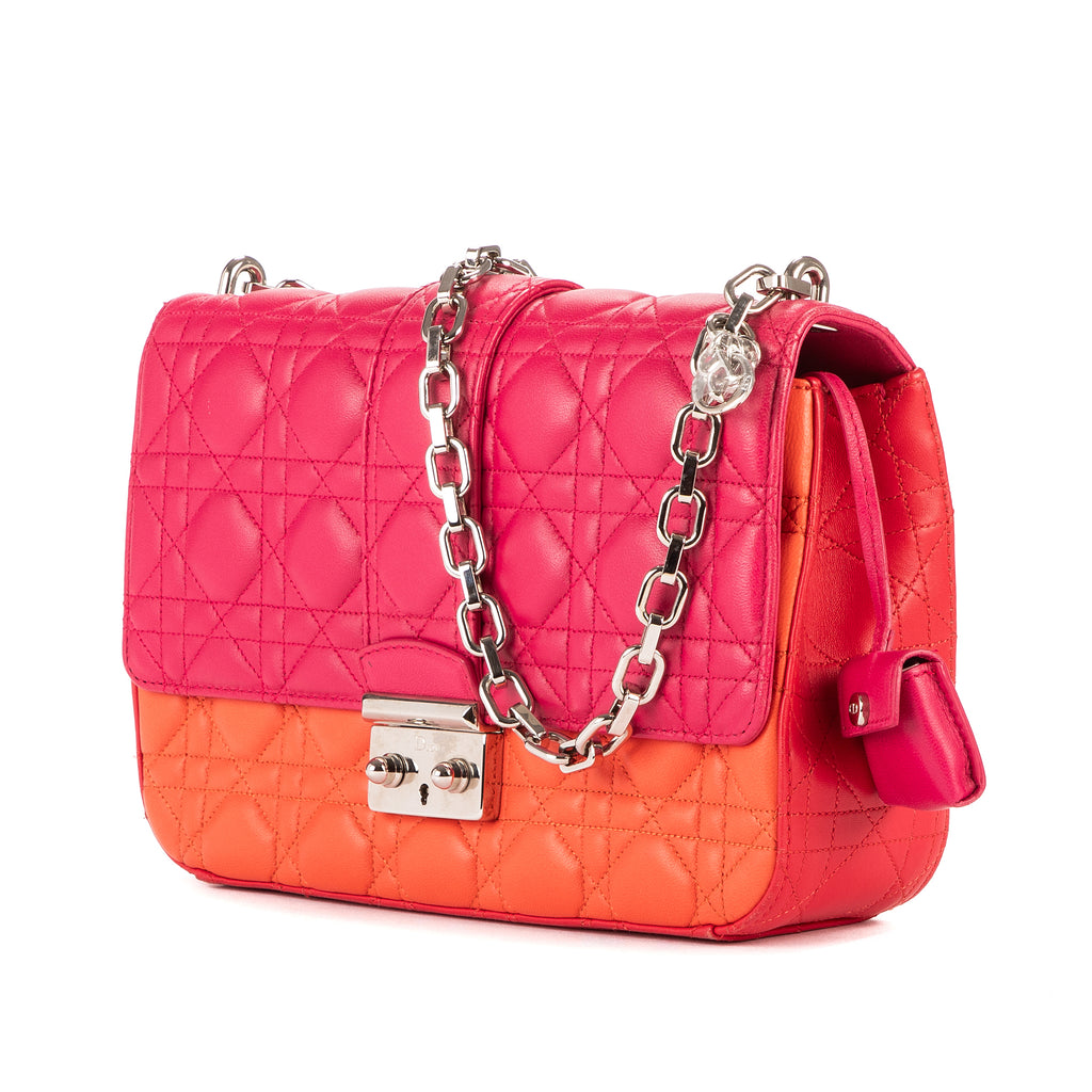 Bolso de Hombro Miss Dior Piel Cannage Rosa