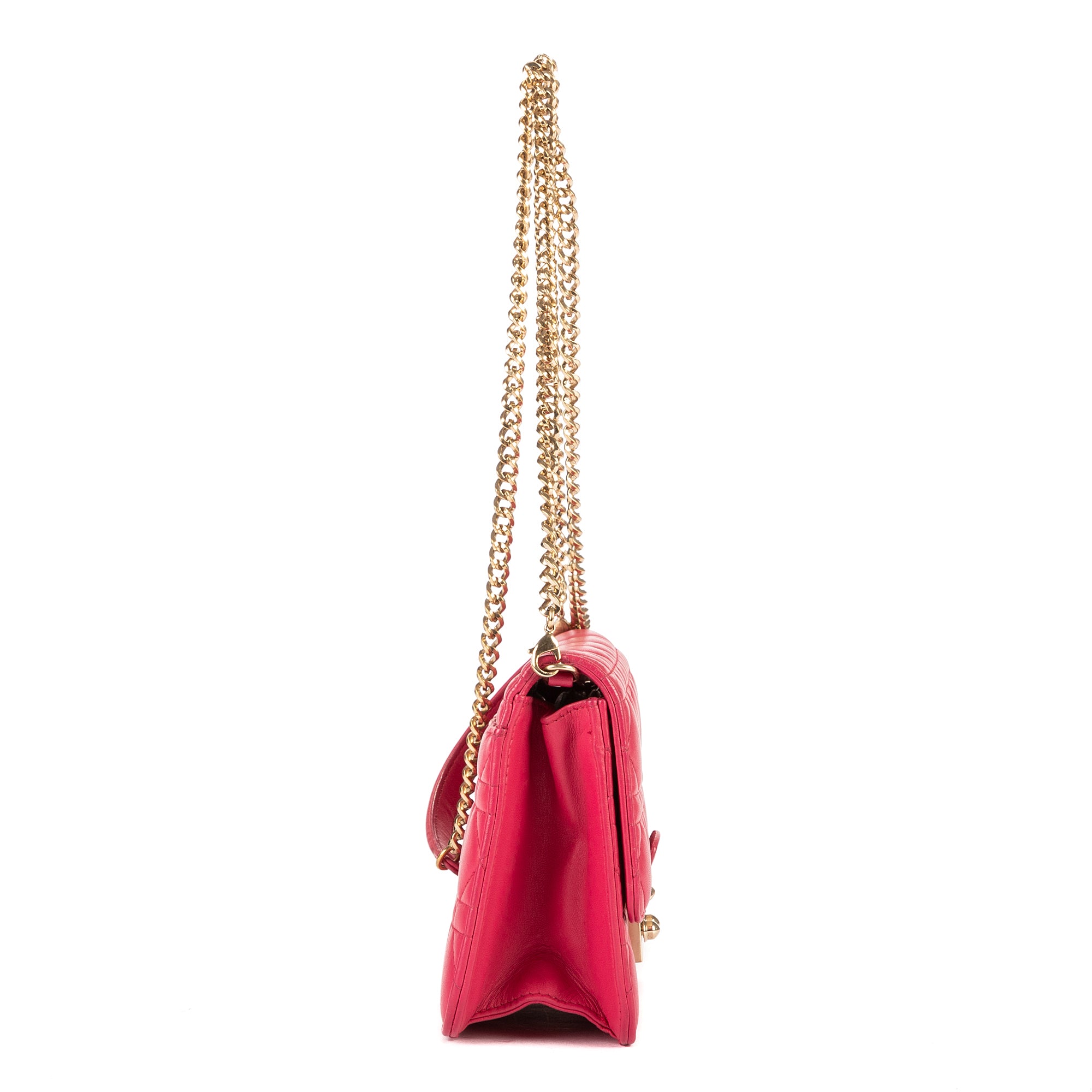 Bolso de hombro Miss Dior Wallet On Chain Piel rosa Cannage