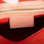 Bolso de hombro Lady Dior Zip mediano de piel rosa Cannage