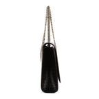 Bolso Bandolera Grande Kate Piel Negra Grabada Cocodrilo