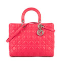 Shoulder Bag Lady Dior Large Pink Cannage Leather