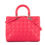 Shoulder Bag Lady Dior Large Pink Cannage Leather
