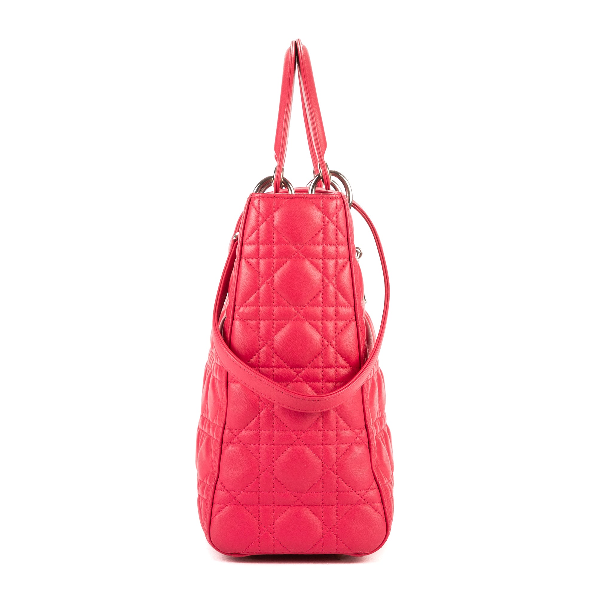 Shoulder Bag Lady Dior Large Pink Cannage Leather