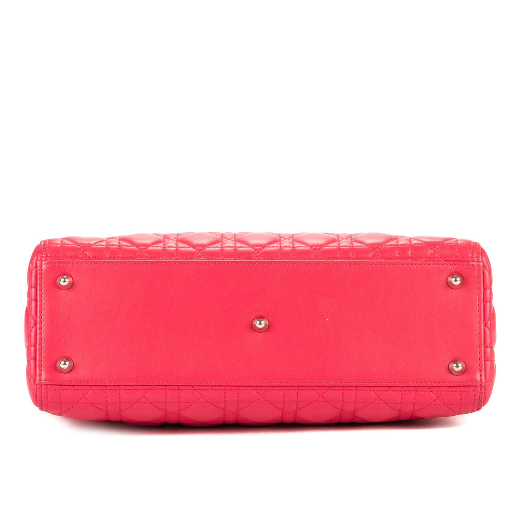 Shoulder Bag Lady Dior Large Pink Cannage Leather