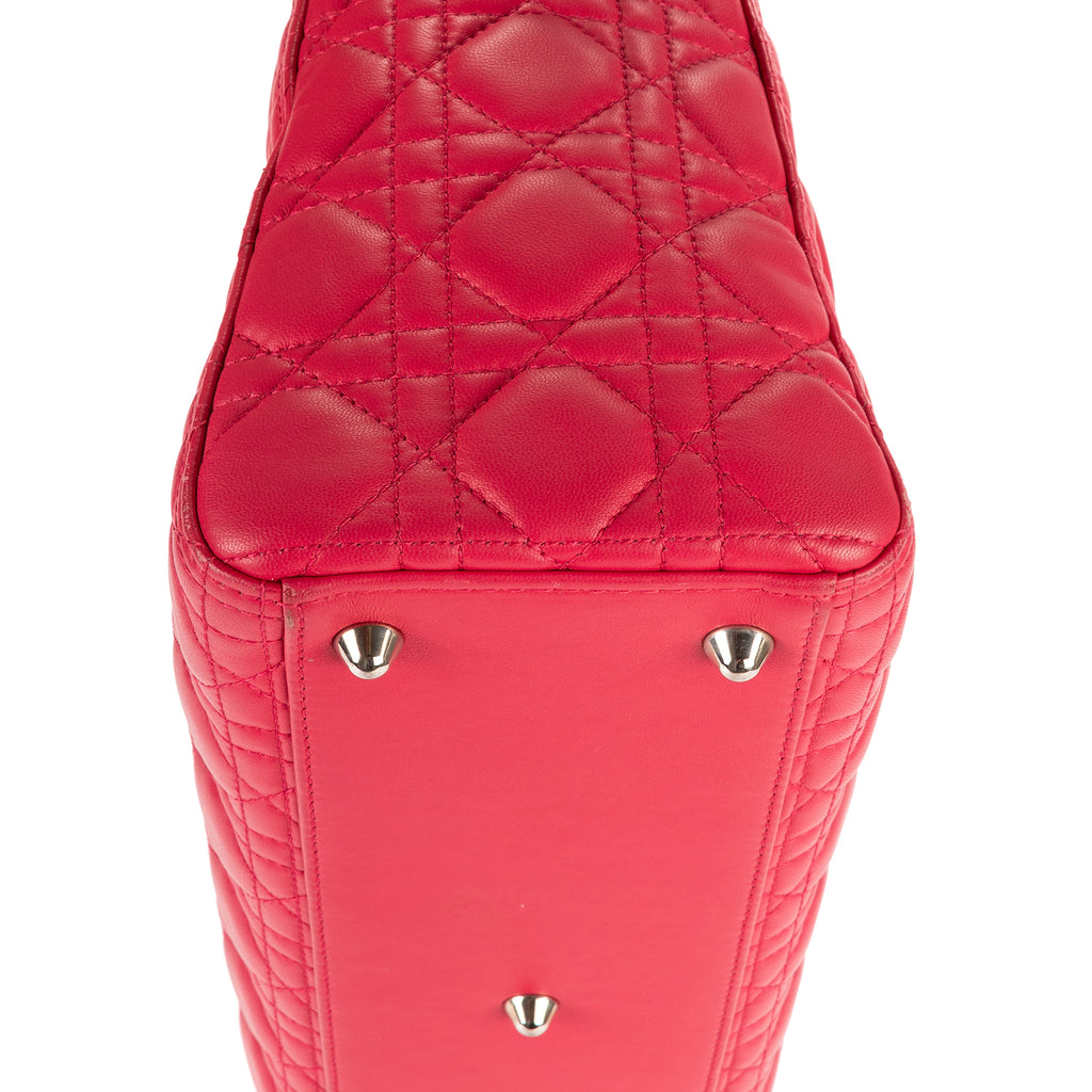 Shoulder Bag Lady Dior Large Pink Cannage Leather