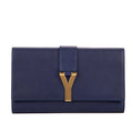 Handbag Classic Y Line Clutch Navy Smooth Leather