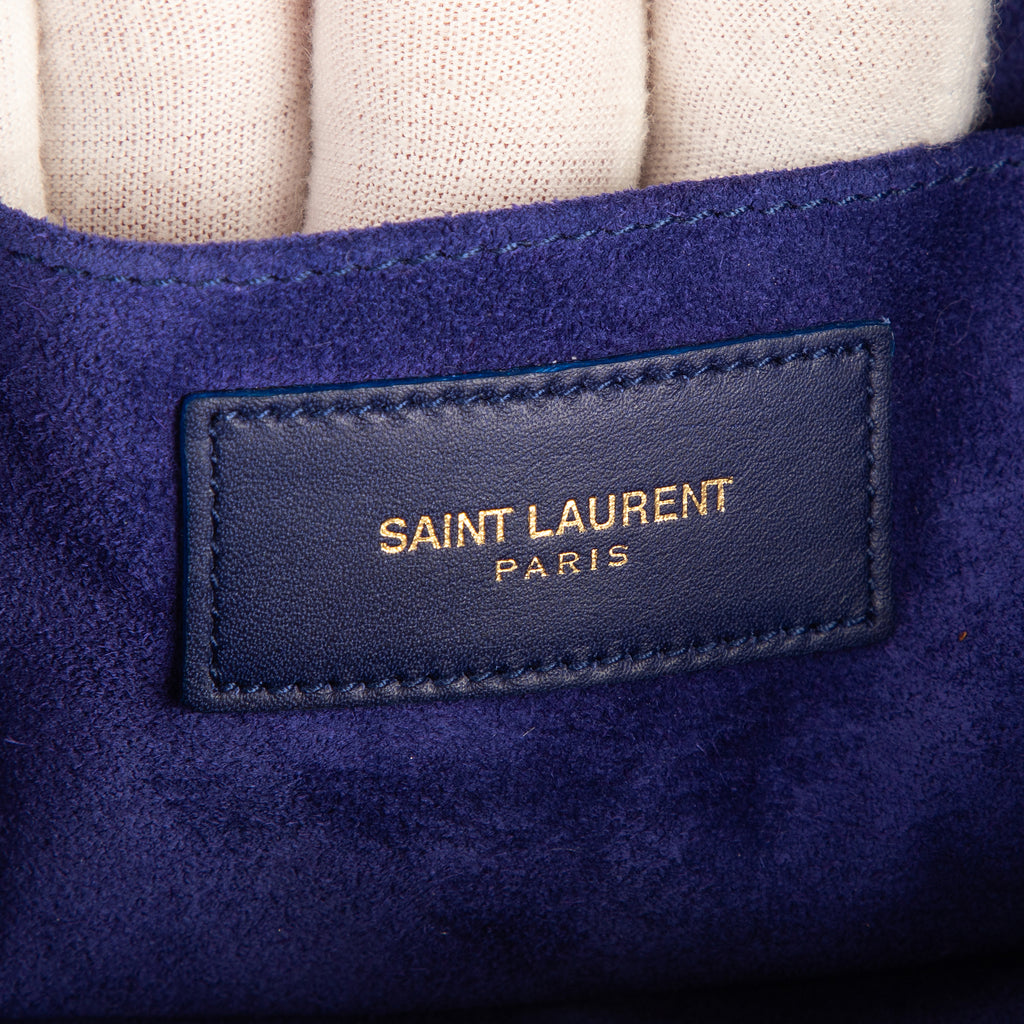 Handbag Classic Y Line Clutch Navy Smooth Leather