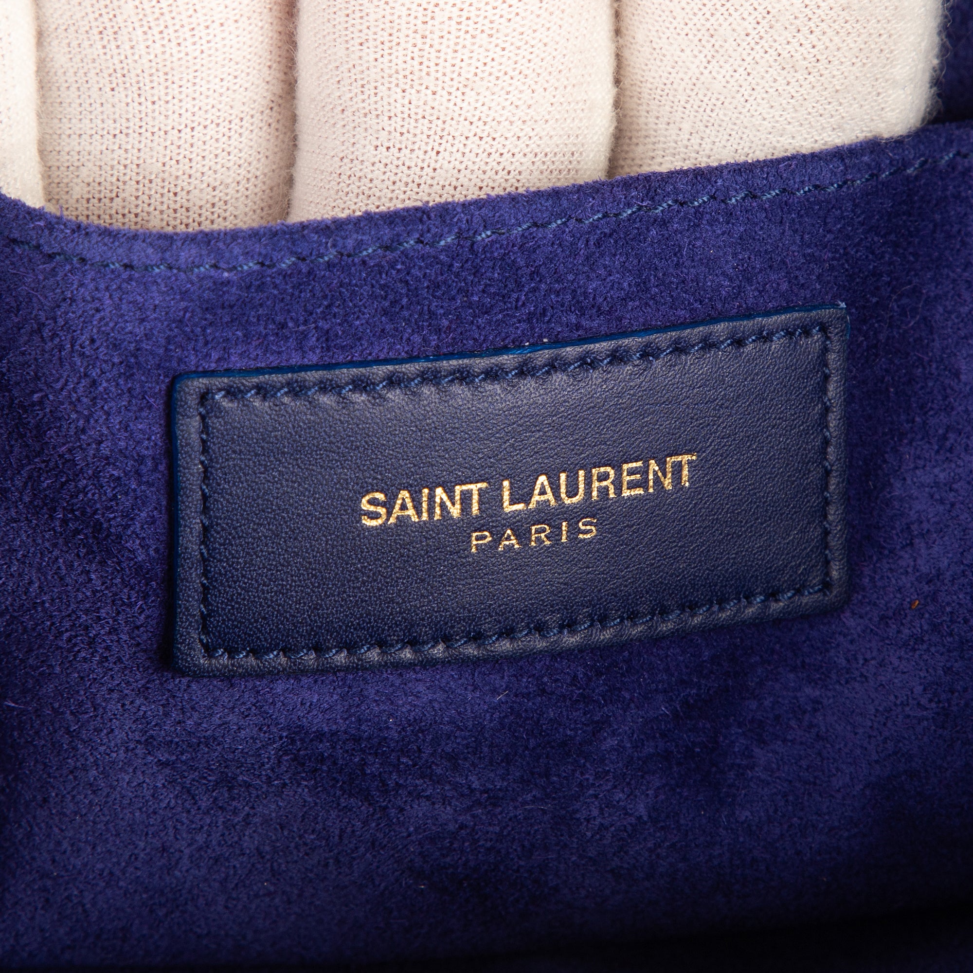 Handbag Classic Y Line Clutch Navy Smooth Leather