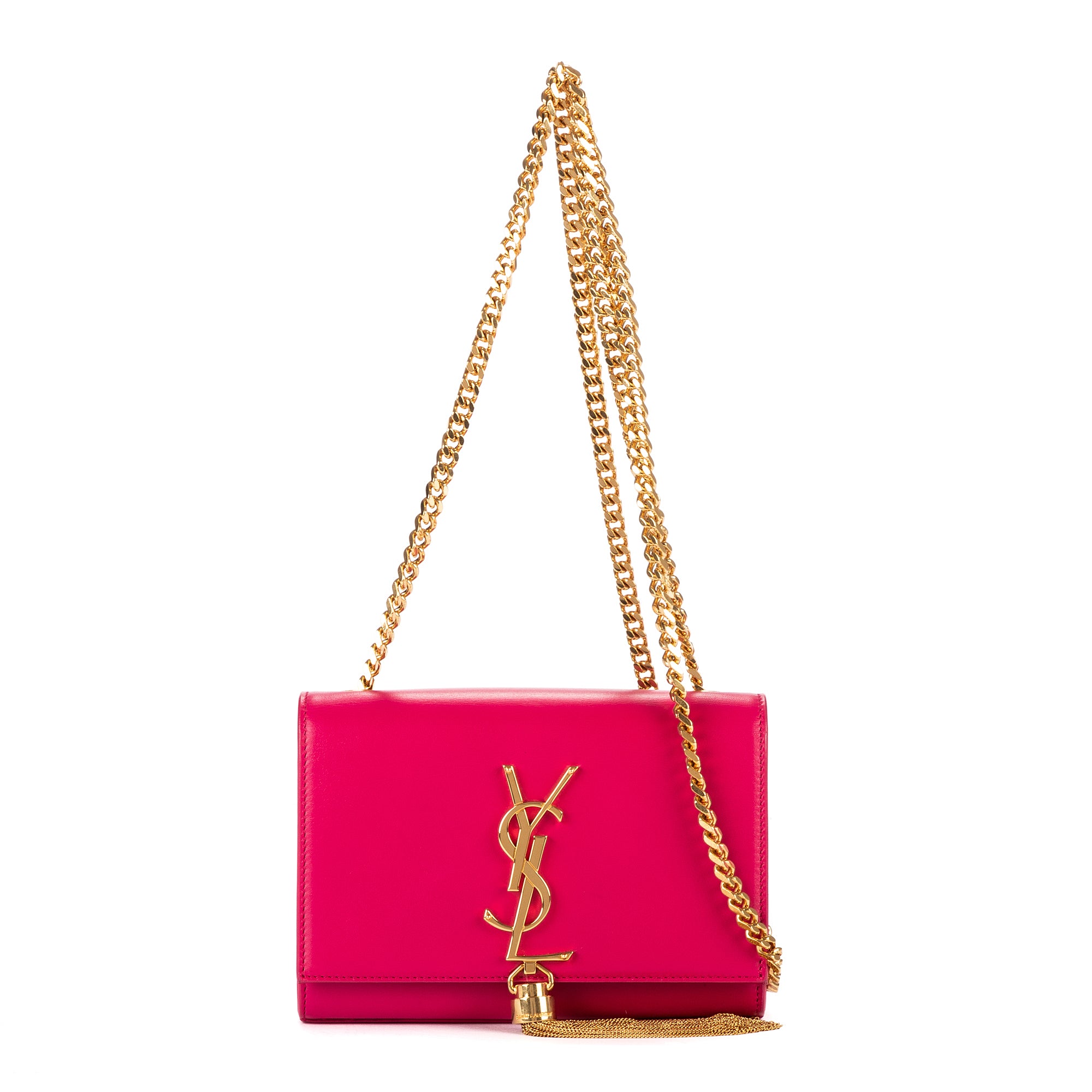 Shoulder Bag Kate Tassel Mini Pink Smooth Leather