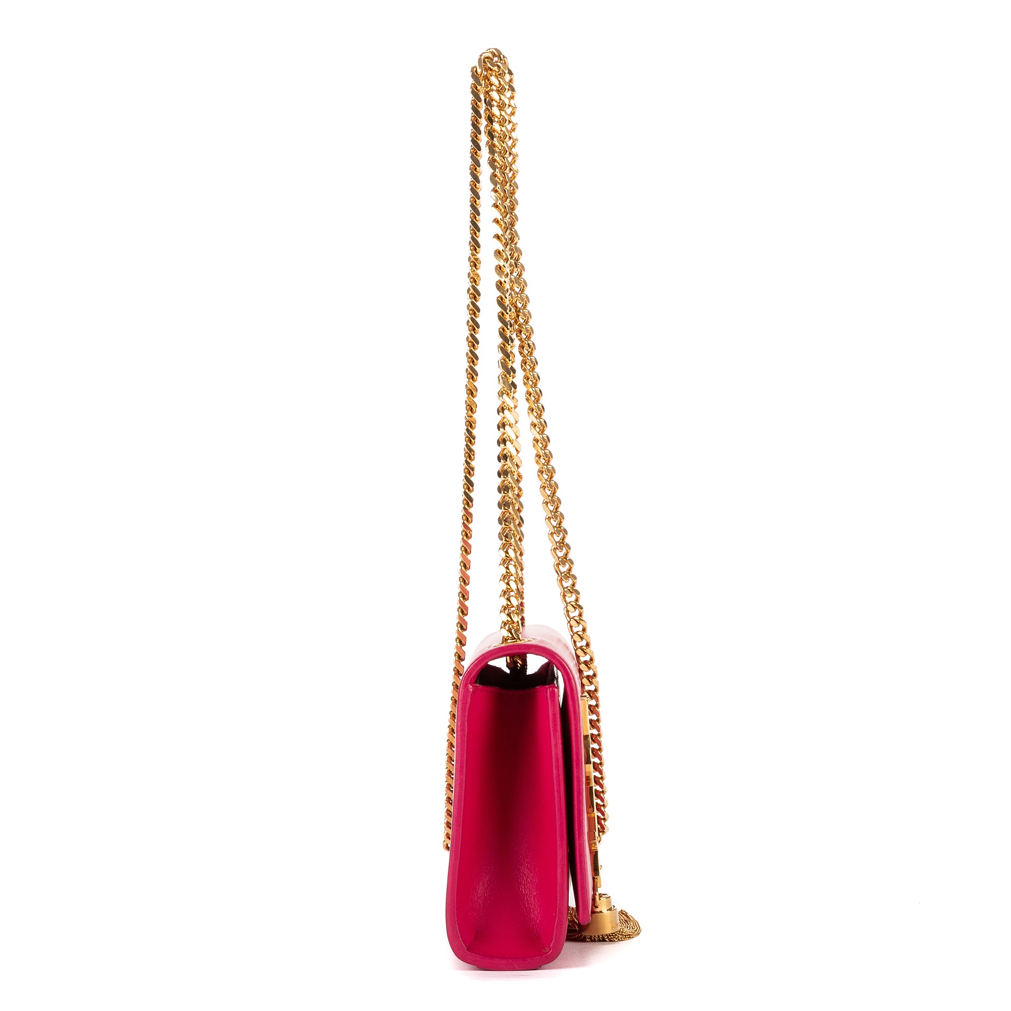 Shoulder Bag Kate Tassel Mini Pink Smooth Leather