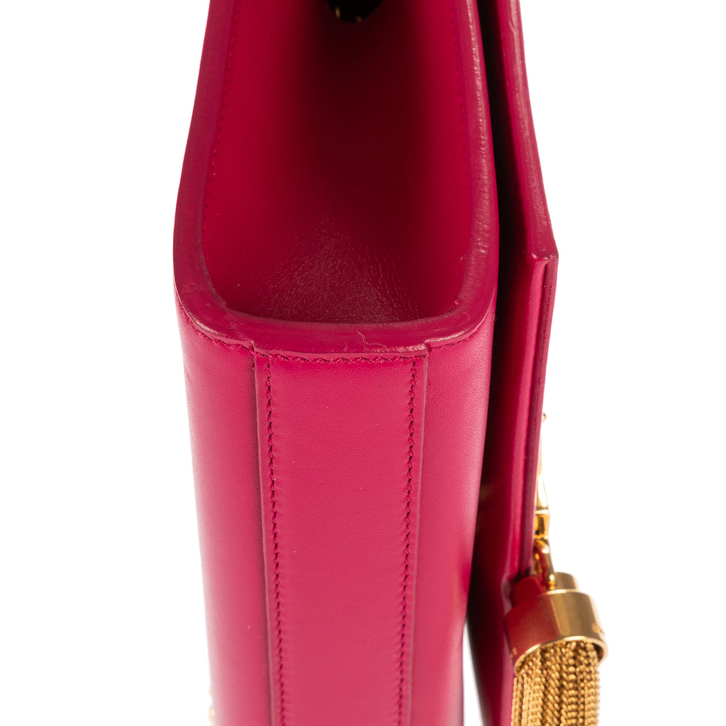 Shoulder Bag Kate Tassel Mini Pink Smooth Leather