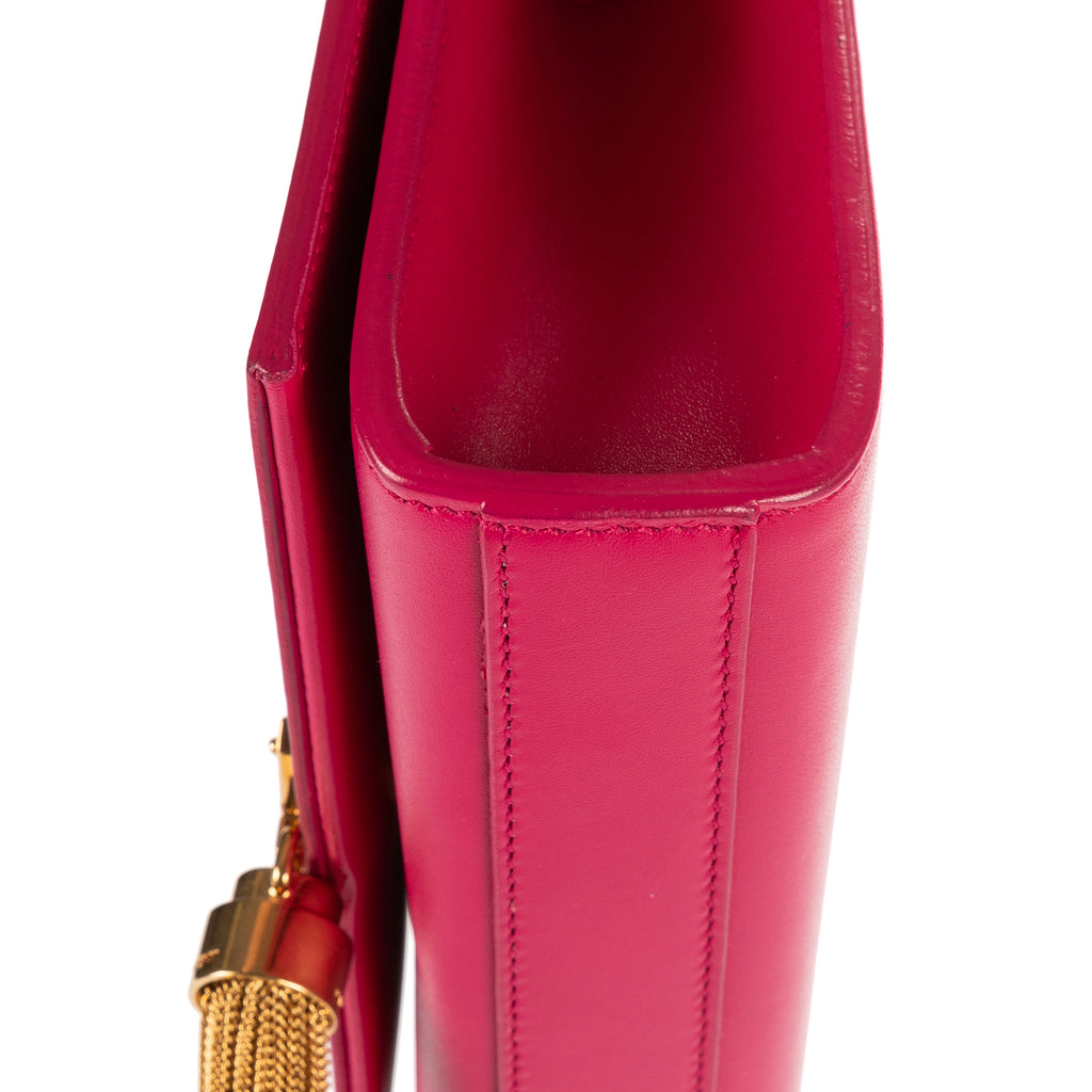 Shoulder Bag Kate Tassel Mini Pink Smooth Leather