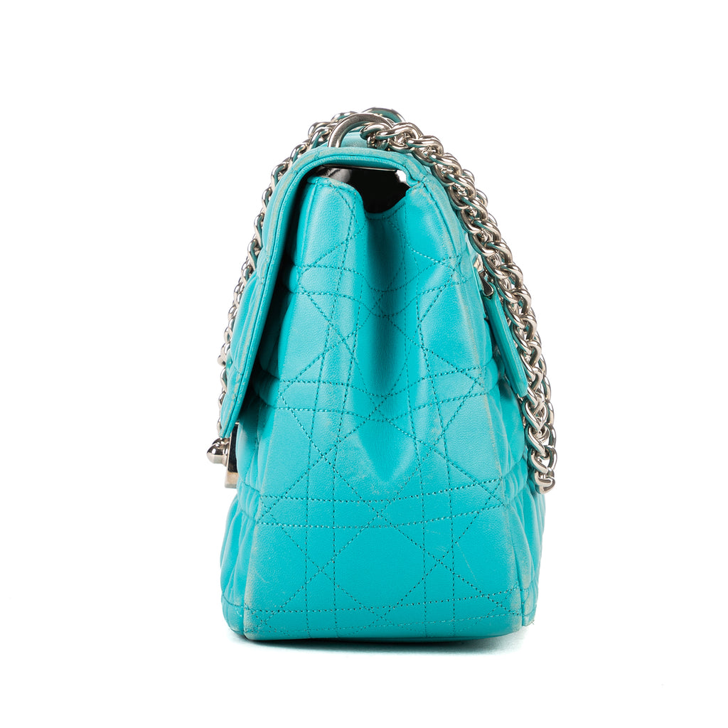 Bolso al hombro Miss Dior Promenade mediano de piel cannage azul