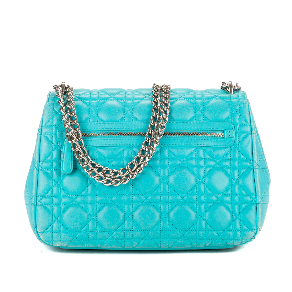 Bolso al hombro Miss Dior Promenade mediano de piel cannage azul