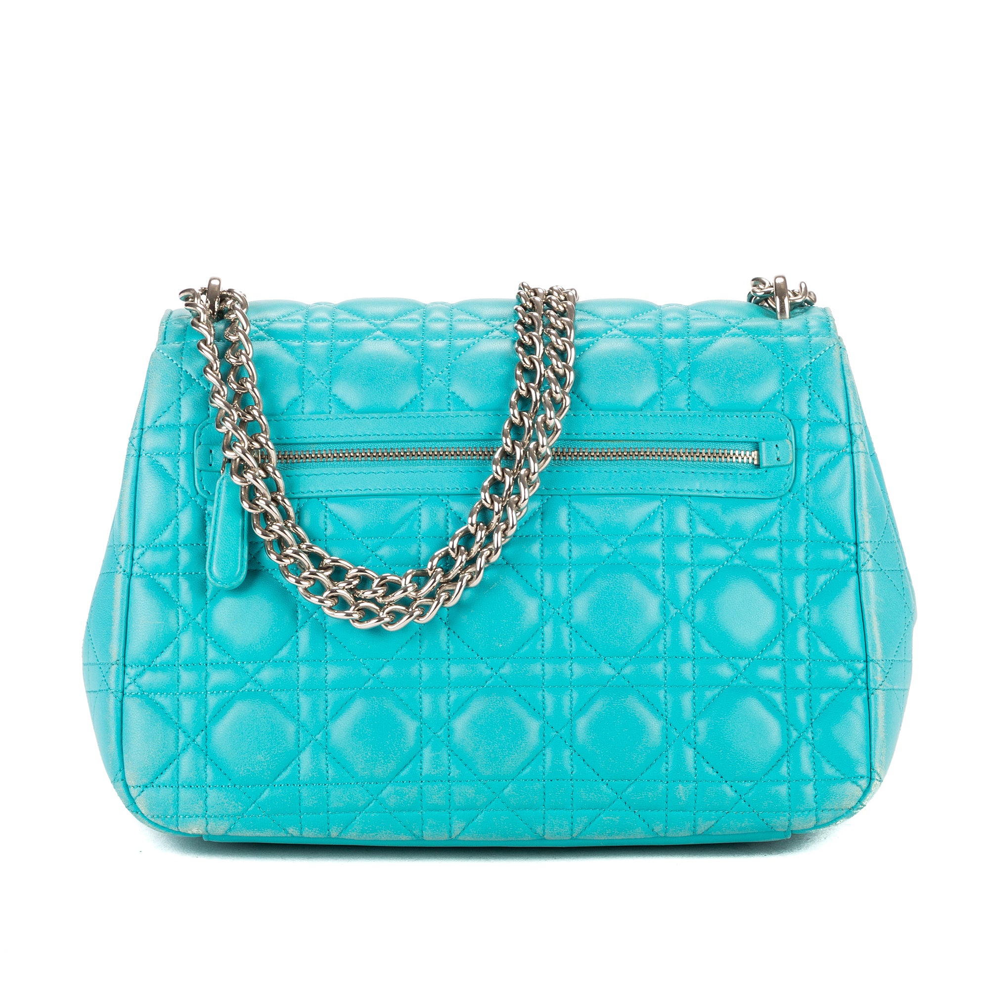 Bolso al hombro Miss Dior Promenade mediano de piel cannage azul