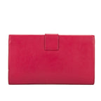 Bolso de mano clásico Y Line Clutch de piel lisa rosa