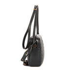 Bolso de hombro Lou Camera de piel de becerro gris oscuro acolchado con motivo chevron