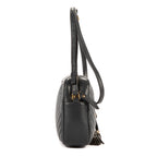 Bolso de hombro Lou Camera de piel de becerro gris oscuro acolchado con motivo chevron