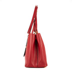 Shoulder Bag Vitello Daino Double Tote Red Saffiano Leather