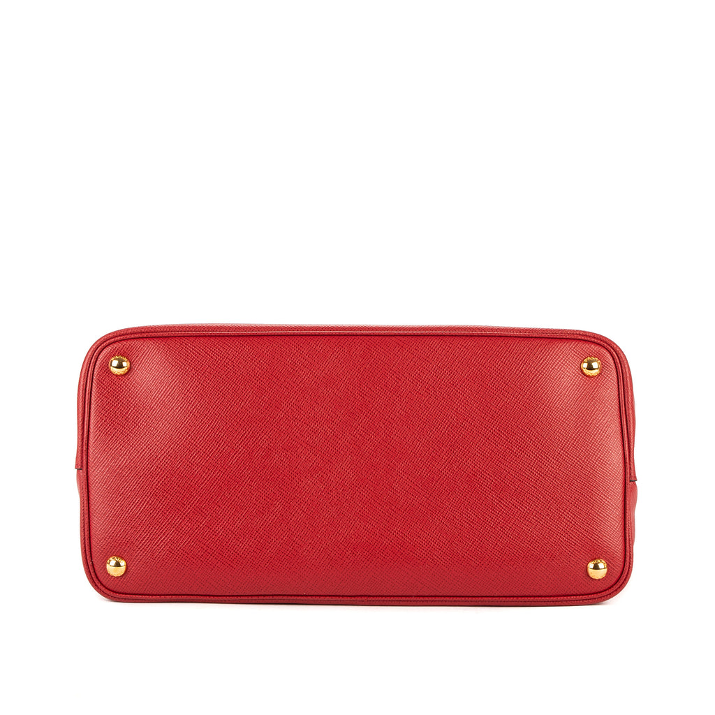 Shoulder Bag Vitello Daino Double Tote Red Saffiano Leather