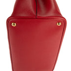 Shoulder Bag Vitello Daino Double Tote Red Saffiano Leather