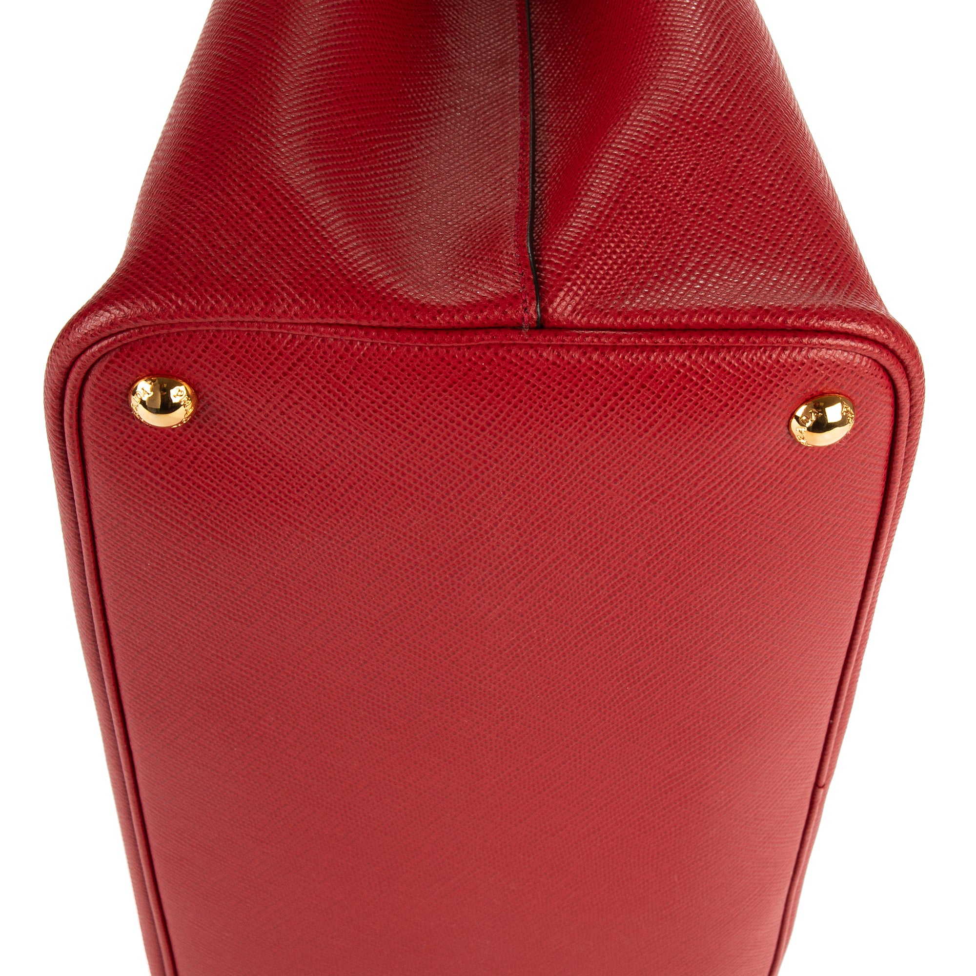 Shoulder Bag Vitello Daino Double Tote Red Saffiano Leather